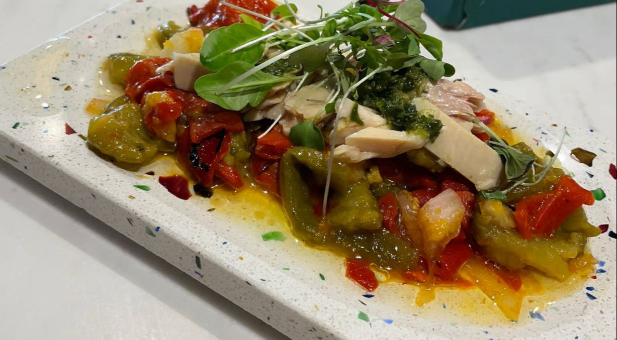 Tapas Dish with fresh salad dressing